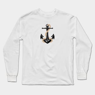 Classic Nautical Anchor and Rope Design Long Sleeve T-Shirt